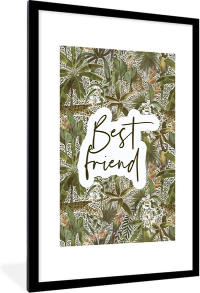 Fotolijst incl. Poster - Quotes - Vriendschap - Best friend - Spreuken - 60x90 cm - Posterlijst