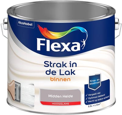 Flexa - Strak In De Lak Binnenlak Hoogglans - Midden Heide - Mengverf - 2,5 L