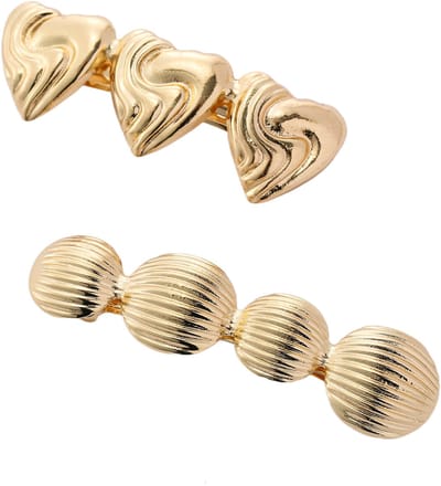 Emilie collection - haarspeld - goudkleurig - 2 stuks - hartjes