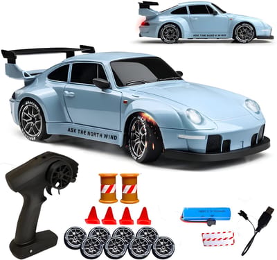 PolkaHome Zeer snelle RC auto drift - RC drift car - RC car - RC auto drift speelgoed - Drift auto afstandsbestuurbaar 20km/uur 1:24 Afstandsbediening Driftauto, 2.4Ghz 4WD Afstandsbediening Auto, bestuurbare auto, Speelgoed voor jongens en meisjes