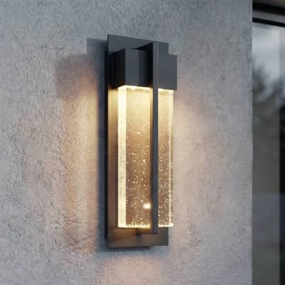 Lucande LED buiten wandlamp Velune, antraciet/helder, 35 cm, CCT
