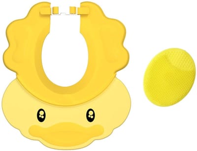 Dailygoods- Baby Douchecap Waterdicht - Siliconen Shampoo Borstel - Oor Bescherming - Praktische Bescherming Tool - Comfortabel - Grootte 26,5x27,5 cm - Shampoo Cap