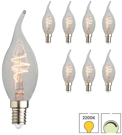 Lybardo - E14 LED Lamp - 8-pack - Kaarslamp - 4.4W Dimbaar - 2200K Extra Warmwit Licht