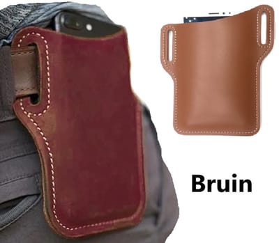 Retro Heuptas Voor Smartphone I Riem Telefoon Tas I Telefoonhouder Riem I Smartphone Tas I PU Leer I Lichtbruin