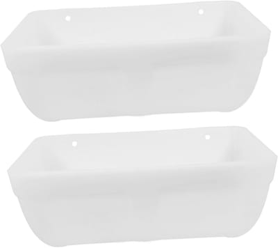 Kippenvoerbak Set - Pluimvee Voerbak - Voederen van Dieren - Lichtgewicht en Wasbaar - 2 Sets - Wit