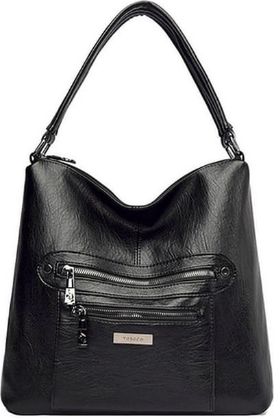 N3 Collecties Zachte Zwarte PU Lederen Schoudertas Multi-Layer Crossbody Tas