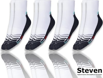 STEVEN Dynamic - Dames Sportsokken - Multipack 4 Paar - Maat 38-40 - Wit - Semi-Badstof - Anti Blaren - Ademend - Zweetabsorberend - Hardlopen Fitness Fietsen- Made in EU