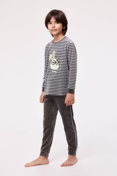 Woody pyjama - haas - streep - 232-10-PLC-V-924 - maat 164