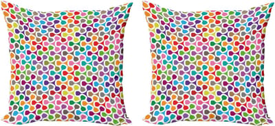 ABAKUHAUS Abstracte decoratieve kussenhoez 2-pack, psychedelische kleur 50x50 cm, gro rood, geel, blauw