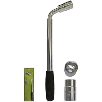 TSX TOOL Uitschuifbare telescopische autowielsleutel met 17 mm-19 mm en 21 mm-23 mm omkeerbare doppen