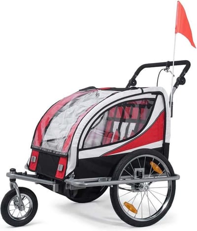 Thuys – Fietskar voor Kinderen – Kinderfietskar – Croozer – Cargo – 3 Wielen – Extra Stevig Design – 133x88x108 cm – Rood