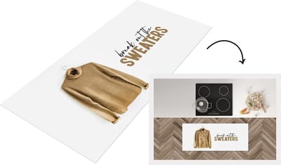 Keukenloper - Loper keuken - Trui - Winter - Quote - 120x50 cm - Keukenloper vinyl