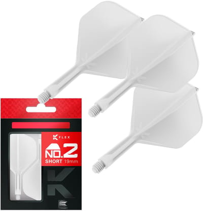Target K-Flex White NO2 - Dart Flights - Short
