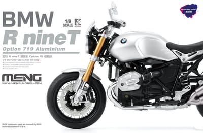 Meng Model Modelbouwpakket Motorfiets - MENG MT003V BMW R nineT Option 719 Aluminium - Duitse Motorfiets - Pre-colored Edition Plastic - 1:9 - Modelbouw