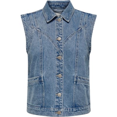 Only Onlkennedy sl dnm waistcoat bj blue denim