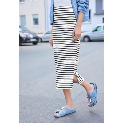 Midi-rok met gestreept patroon