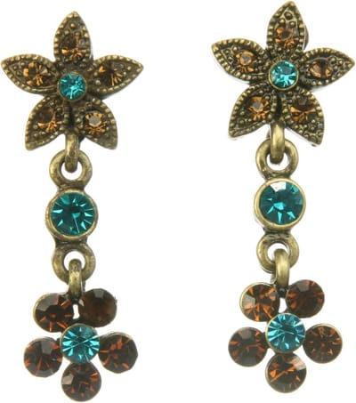 Behave - Vintage bloemetjes oorstekers met steentjes - Nikkelvrij - Modeaccessoire