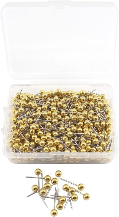 500 Stuks Schattige Duimspijkers voor Reis- en Borden, Ronde Kop, Gouden Kantoorbenodigdheden, Perfect voor School en Creatieve Projecten