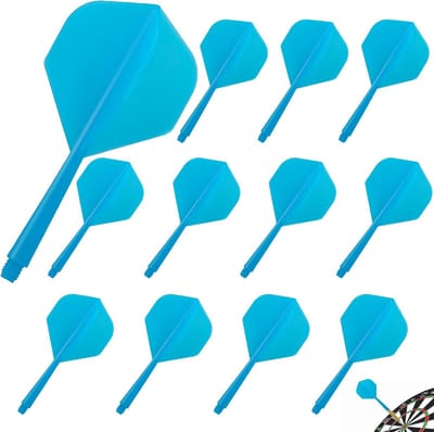 12 Stuks Vaste Dartflights met Geïntegreerde Shafts voor Verbeterde Precisie