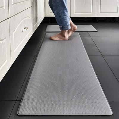 PVC Wasbare Keukenmat Grijs Vinyl Antislip Tapijt Waterdicht Oliebestendig Lang Tapijt Voor Vloer Balkon Wasruimte Entree Deurmat 45x150cm