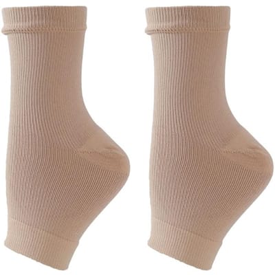 Chaussettes de Compression Loogdeel pour Hommes Femmes Soulagement Douleur Neuropathie Support Cheville Soulagement Gonflement Fasciite Plantaire S/M gray