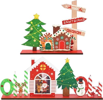 Kersttafel borden set van 2, vrolijke kerstversiering, gingerbread design, perfect voor een feestelijke sfeer tijdens de feestdagen