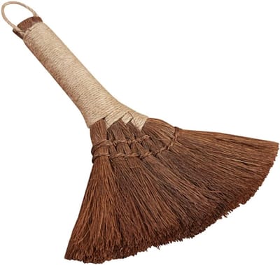Kleine bezem van palmvezel voor huishoudelijk gebruik, mini heksenbezem, zachte duster voor schoonmaak en stofafname