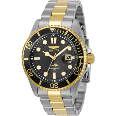 Invicta Pro Diver 30023 Heren Horloge - Quartz Uurwerk - Roestvrij Staal met zwarte Wijzerplaat - 43mm