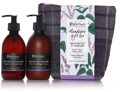 Cadeauset Handverzorging – Handzeep, Lotion & Tas - Wild Nettle & Heather - Highland Soap Company