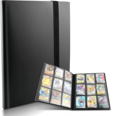 Verzamelmap - Binder voor 360 Kaarten - 9 Pocket Binder Insteekhoes - Premium Map Verzamelkaarten - Kaartenhouder - Binder - Kaartenalbum geschikt voor Pokémon en andere verzamelkaarten - Zwart