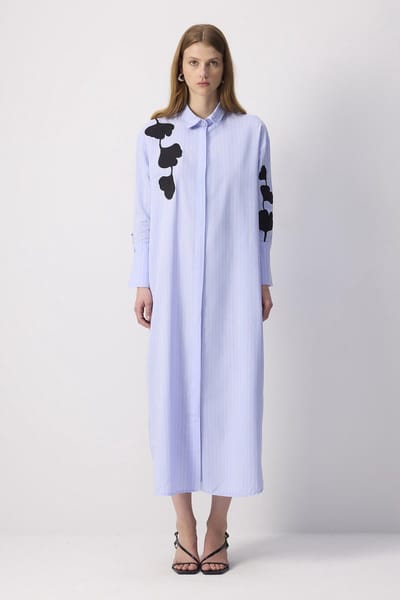 Touché Privé - Blousejurk met borduurdetails - Blauw - Dames