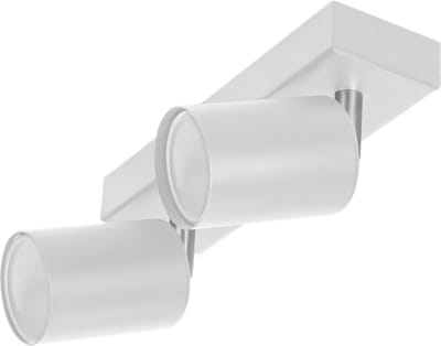 DOA SP 2 - Plafondlamp / Wandlamp geschikt voor 2 spotjes max. 2 x 50 W - GU10 - Draaibare Opbouwspot - Wit