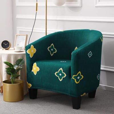 Kuipstoelhoes Stretch Spandex Club Fauteuilhoezen Kantoor Koffiebar Kuipbank Slipcovers voor Woonkamer Meubelbeschermer white