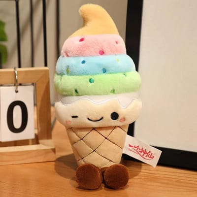Schattige Smiley IJsje Pluche Speelgoed Zacht Gevuld Veelkleurig IJsje Pluche Knuffel Schattig Pluche Poppetje Voor Huisdecoratie Cadeau Voor Meisjes 25cm white