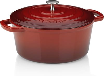 Gietijzeren Braadpan met Deksel - Geschikt voor Inductie, 5L, Rood