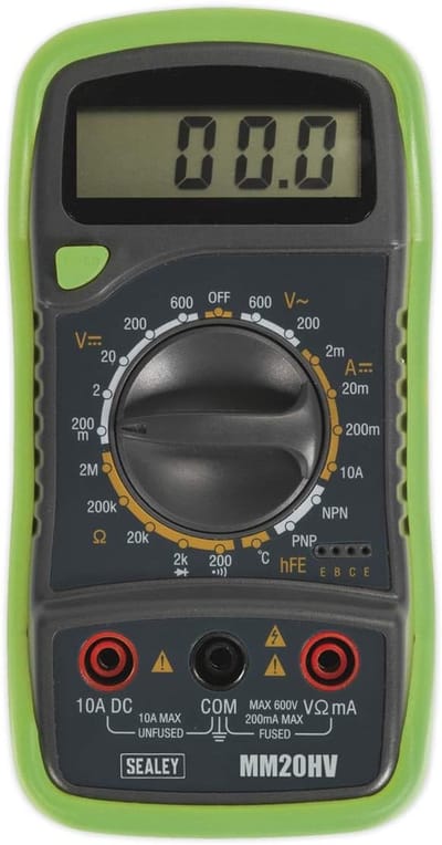 Digitale Multimeter - Meetinstrument - Elektrische Metingen - 8 Functies - 5 x 11 x 15.7 cm - Rood