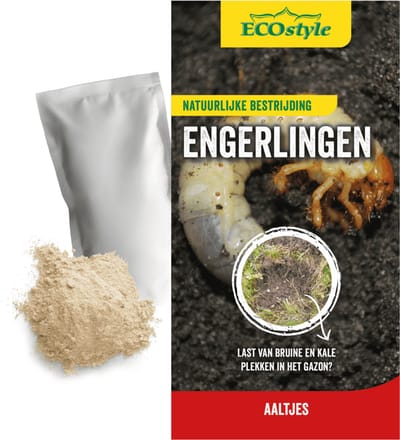 ECOstyle 5 mln Aaltjes H tegen Engerlingen - Bestrijdingsmiddel Insecten - Natuurlijk & Biologisch - Tegen Losliggende Graszoden - Werken 24 uur per Dag - 10 m2