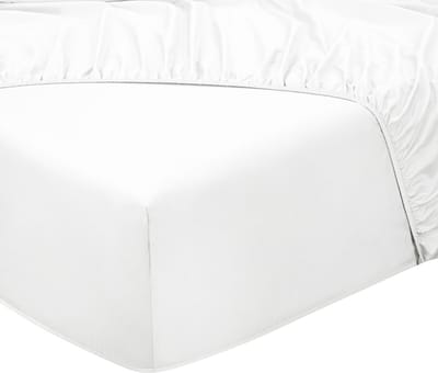 DoubleDry Hoeslaken 100% Natuurlijk Katoen - Tweepersoons 180x200 cm - Zacht & Ademend - Rondom Elastiek - Wit