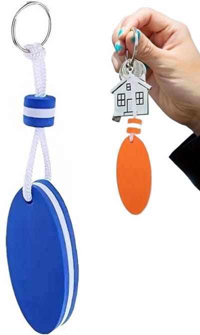 Drijvende Sleutelhanger I EVA Foam I Voor Grote Sleutelbos I Schuim I Stootwil I Sleuteldrijver I Ovaal I Blauw