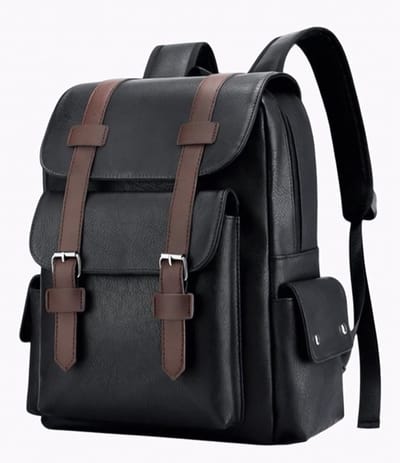 Heren Rugzak Pu Lederen Bag pack Grote Laptop Rugzakken Luxe Zwarte Schooltas Voor School Kantoor Reis