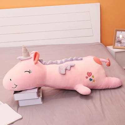 60-120cm Gigantische Kleurrijke Engel Eenhoorn Pluche Speelgoed Voor Kinderen Gevuld Zacht Vliegend Paard Lange Kussenpop Meisjes Kerstcadeau 60cm