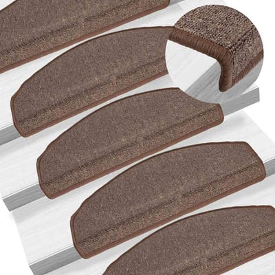 vidaXL - Trapmatten - 10 - st - 65x24x4 - cm - Koffiebruin - Halfrond - Groot