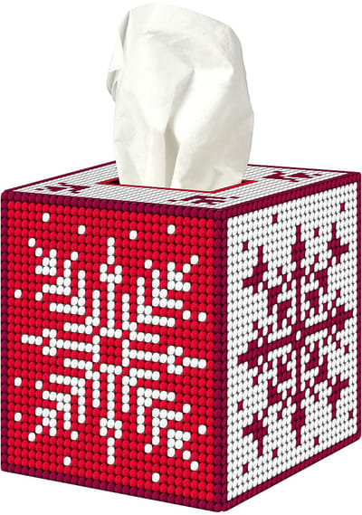 Orchidea - Borduurpakket voor Hoes Tissuedoos - Kerst Ster - Plastic canvas - 7 Count - Voor volwassenen - 30.5110
