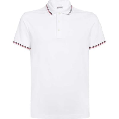 Moncler FW22 Logo Korte Mouw Polo Shirt Heren tops Wit H20918A0001284556001 XXL white