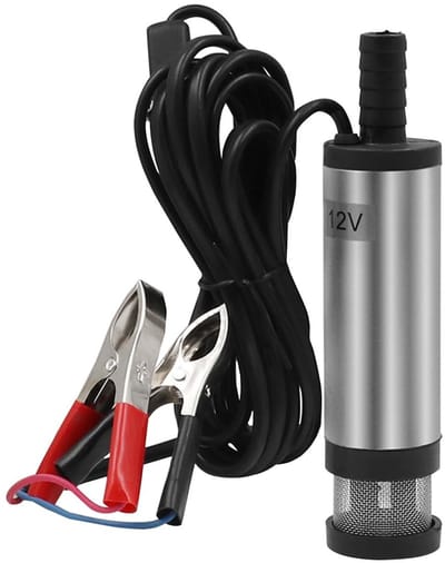 Jhubersproducts - Dieselpomp - Elektrische brandstofoverdrachtspomp - Zilver - Oliepomp - Dompelpomp voor auto, caravan, boot