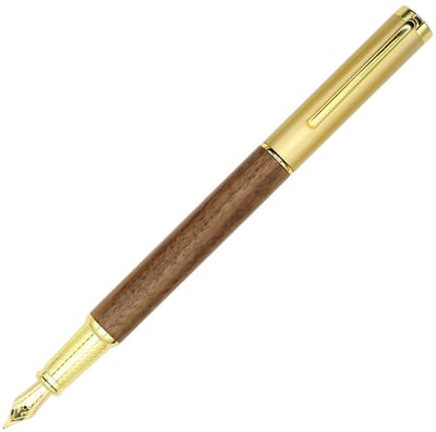 Dailygoods - Gullor Sandelhout massief houten vulpen, extra fijne penpunt (0,38 mm punt), bruin