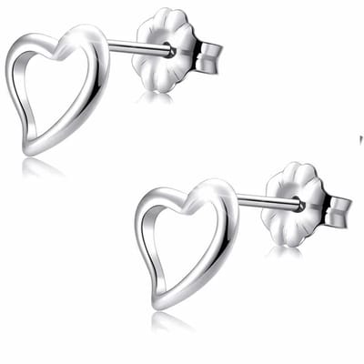 Aramat Jewels - Oorbellen - Titanium grote hartjes - Nikkelvrij-16mm