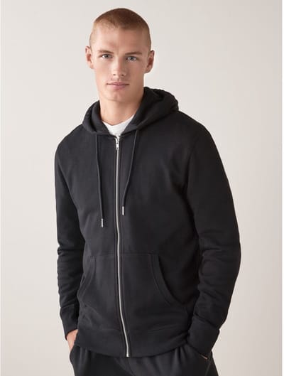 Next - Heren - Hoodie met doorlopende rits - Zwart