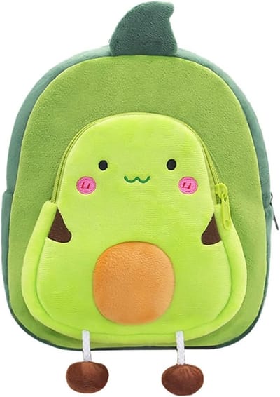 BoefieBoef Advocado Kinder Rugzak – Pluche Peuter- Kleuter rugtas 0-5 Jaar – Groente & Fruit is Gezond & Fit – Ergonomisch & Wasbaar – Baby Backpack – Jongens & Meisjes – Schooltas, Gymtas, Peuterspeelzaal & BSO – Cadeau Verjaardag - Carnaval - Groen