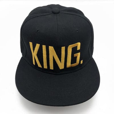 Koningin Geborduurde Baseballpet Zwart Hip Hop Snapback Hoed Voor Mannen Vrouwen Adjustable